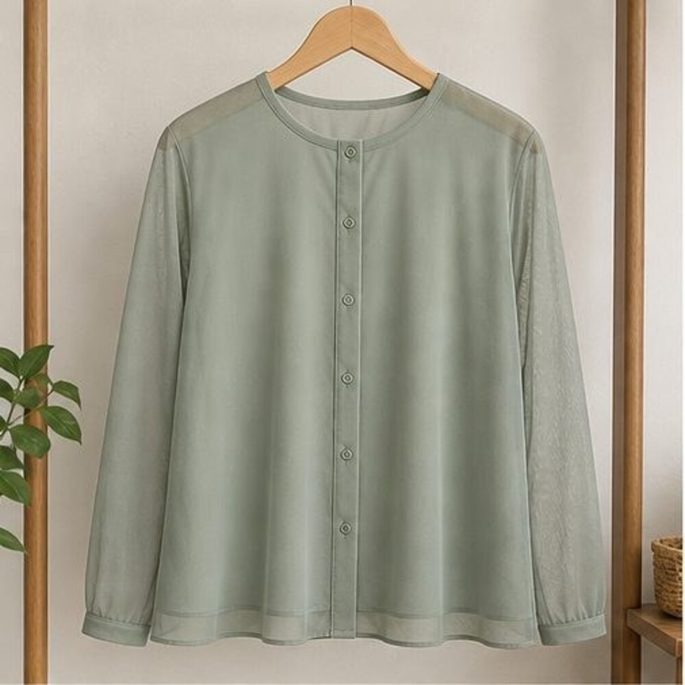 Sage Lace Trim Top